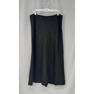 Vtg Edward Skirt 16 Black Linen Rayon Blend Lined A-Line Maxi Y2K Whimsigoth